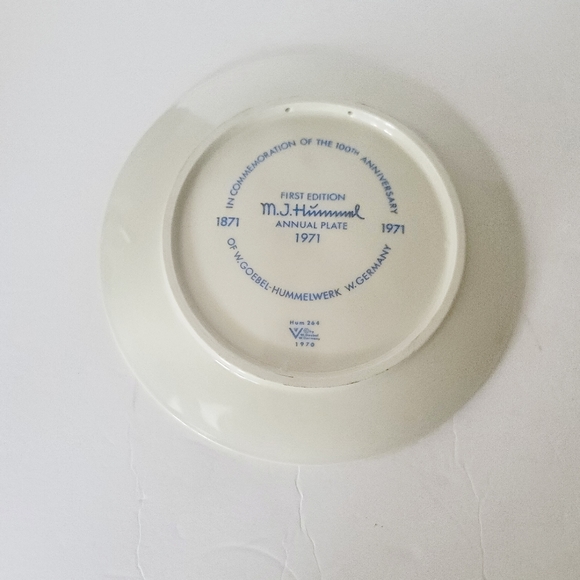 MJ Hummel vintage 1971 plate Heavenly Angel 1st edition anniversary W Goebel - Picture 5 of 7